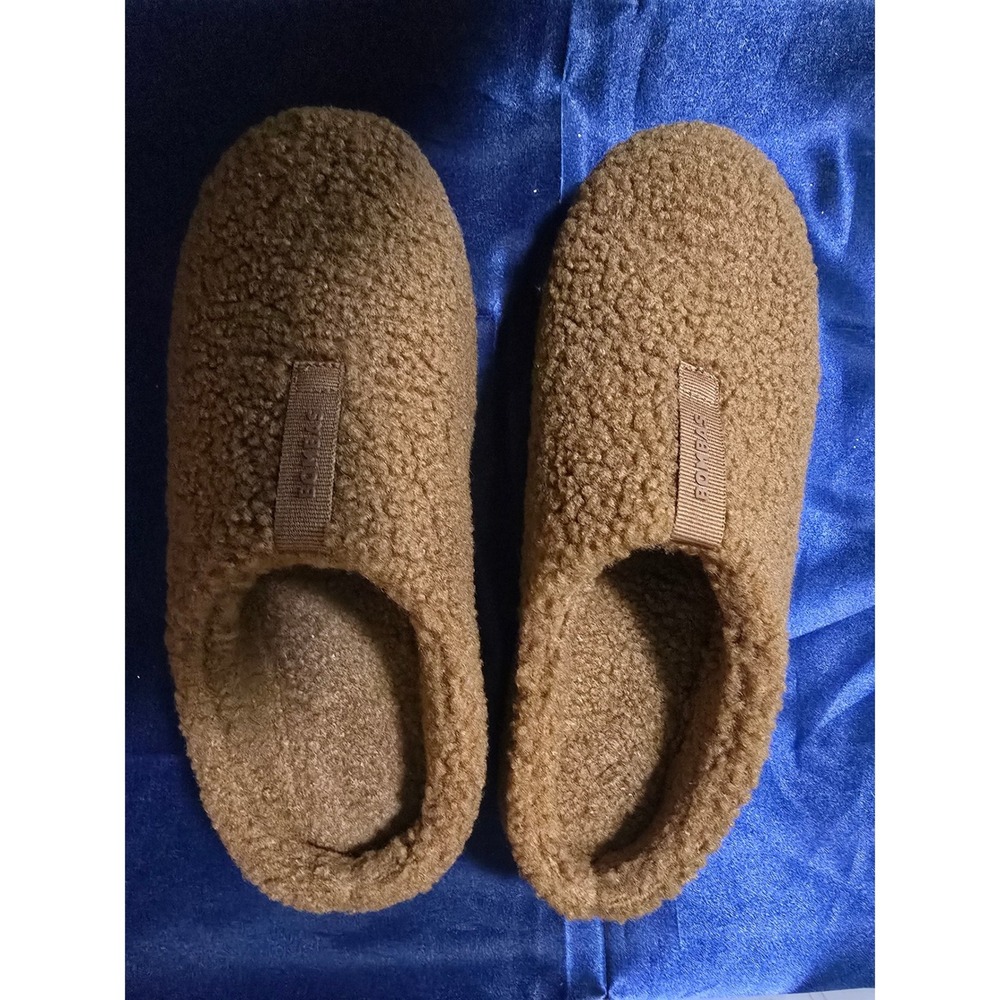 Bombas Sherpa Mule Slippers Womens Chestnut Brown Fleece Slip On Shoes Size 9